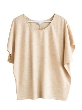 Cleo Cream Beige Marled Dolman Sleeve Boxy Tee – Size Large NWoT